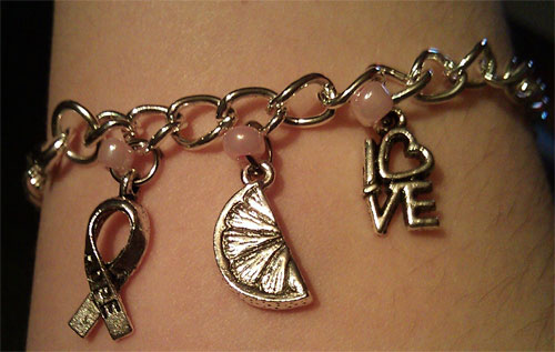 Wearing my new charm bracelet.
